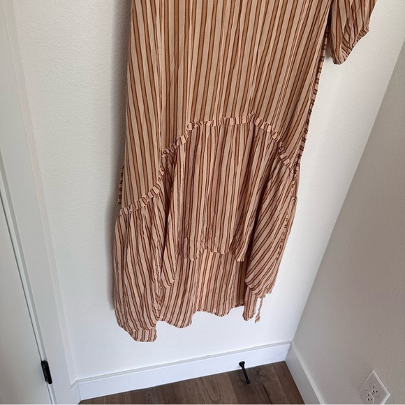 Faithfull The Brand Matilda Peasant High Low Dress Almeria Striped Size XS Women - Picture 5 of 9